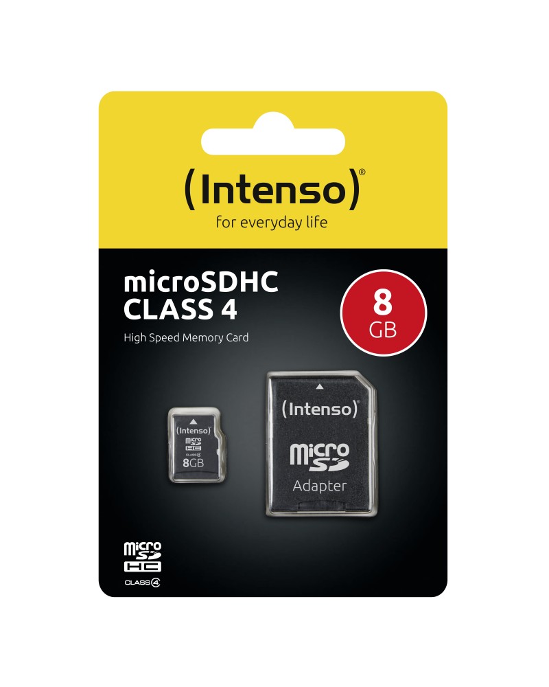 4034303010707 - Speicherkarte 3403460 Micro-SDHC mit SD-Adapter Class 4 bis 20 MB s 8 GB 4034303010707 INTENSO