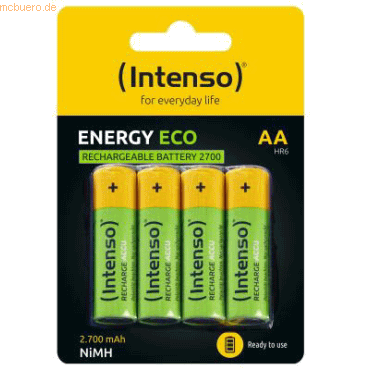 4034303029167 - International Batteries Rechargeable Eco aa HR6 2600mAh 4er Blister - Intenso