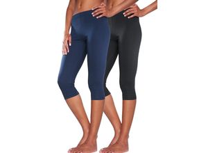 4035156727057 - Große Größen Doppelpack Capri-Leggings marine+schwarz Gr48 50