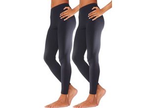 4035156727736 - Große Größen Doppelpack Leggings mit Gummibund schwarz Gr40 42