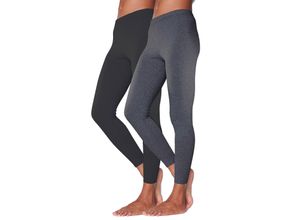 4035156727941 - Große Größen Doppelpack Leggings mit Gummibund anthrazit+schwarz Gr44 46