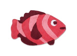 4035179111406 - Pro Home - Badematte Duschvorleger Badezimmerteppich Auswahl 50x80cm Fisch rot - cranberry - Rot