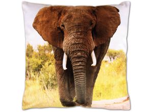 4035179114056 - Bestlivings - Kissenbezug mit Fotodruck ca 40x40cm Beidseitig bedruckt in vielen Motiven verfügbar ( Design elefant   elefant ) - Elefant