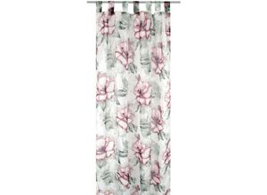 4035179116852 - Arsvita - Gardine (Flower) Voile mit Schlaufen 140x245cm Schlaufenvorhang für zu Hause transparente und moderne Fensterdekoration - Flower