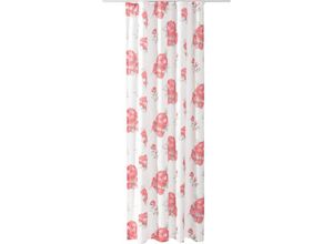 4035179147023 - Arsvita - Dekoschal mit Rosendruck 140x245cm Universalband Transparent Vorhang Gardine - Pink