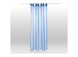 4035179148709 - Bestlivings - Gardine mit Schlaufen Transparent Voile 140 x 245cm ( Breite x Länge ) in blau - mittelblau Schlaufenschal in vielen weiteren Farben