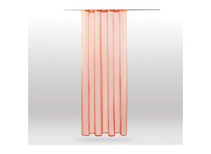 4035179148730 - Bestlivings - Gardine mit Kräuselband Transparent Voile 140x245 cm ( Breite x Länge ) in orange - möhre viele weitere Farben und Größen - Orange