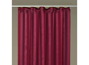 4035179150900 - Arsvita - Dekoschal Gardine Vorhang Streifen halbtransparent Auswahl Universalband 140x 145cm rot - bordeaux - Rot