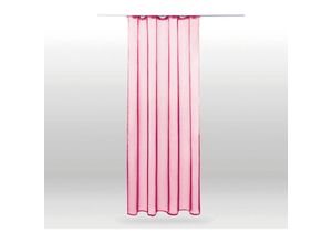 4035179151051 - Gardine mit Kräuselband Transparent Voile 140x245 cm ( Breite x Länge ) in pink - fuchsia viele weitere Farben und Größen - Pink