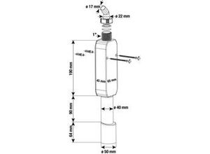 4035300008742 - Cornat Geräte-Aufputzsiphon Ø 40 50 mm Kunststoff grau Abgang senkrecht