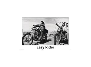 4035519335912 - - Easy Rider Poster Dennis Hopper Peter Fonda Querformat schwarz-weiß