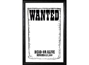 4035519656888 - - Wanted Spiegel dead or alive Wandspiegel mit schwarzer Kunststoffrahmung in Holzoptik