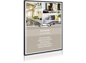 4035519813656 - - Posterrahmen 40 x 50 cm schwarz Kunststoffleiste (Leistenbreite 12mm) PVC-Scheibe (unzerbrechlich)