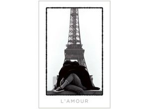 4035519929043 - - Paris Eiffelturm LAmour Poster (b w)