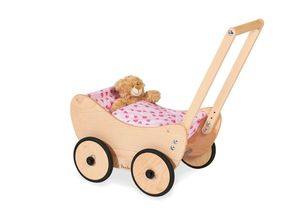 4035769026509 - Puppenwagen Trixi inkl Bettzeug Dessin Herzchen rosa mehrfarbig