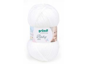 4036014151021 - Wolle Baby uni 50 g weiß Handarbeit - Gründl