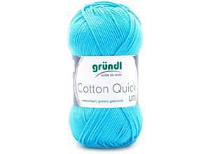 4036014187112 - Wolle Cotton Quick 50 g uni wasserblau Handarbeit - Gründl