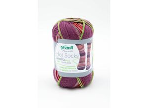 4036014206035 - Sockenwolle Hot Socks Simila 100 g kürbis-rotlila-altrosa-rot-taupe Sockenwolle - Gründl