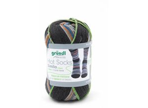 4036014206066 - Sockenwolle Hot Socks Simila 100 g anth grau-kürbis-blau-kiesel Sockenwolle - Gründl