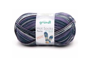 4036014228471 - Sockenwolle Hot Socks Porto 100 g 4-fach violett-kobalt-natur Handarbeit - Gründl