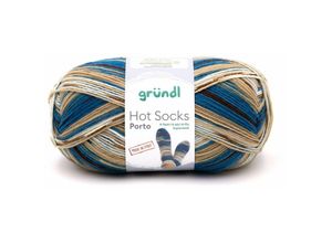 4036014228594 - Sockenwolle Hot Socks Porto 100 g 4-fach aqua-teddy-kamel-natur Handarbeit - Gründl