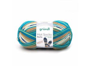 4036014228624 - Sockenwolle Hot Socks Porto 100 g 4-fach lagune-zartgelb-kamel Handarbeit - Gründl