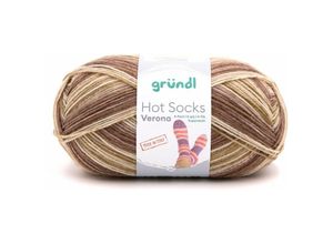 4036014230061 - Gründl Sockenwolle Hot Socks Verona 100 g 4-fach taupe-natur-kamel-meliert Handarbeit