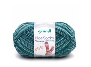 4036014230122 - Sockenwolle Hot Socks Verona 100 g 4-fach jade-türkis-meliert Handarbeit - Gründl