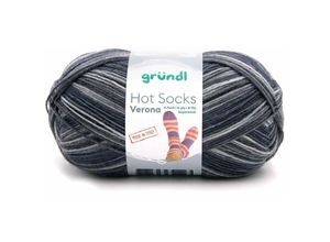 4036014230450 - Sockenwolle Hot Socks Verona 100 g 4-fach hellgrau-grau-meliert Handarbeit - Gründl