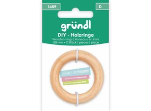 4036014230580 - Gründl - diy Holzringe 50 mm 2 Ringe Handarbeit