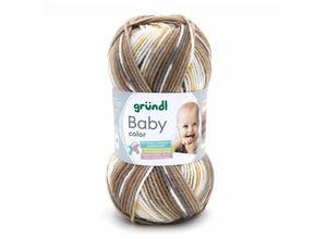 4036014246413 - Wolle Baby color 50 g sand braun natur gelb multicolor Handarbeit - Gründl