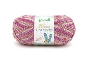 4036014262406 - Sockenwolle Hot Socks 100 g 4-fach malve-pfirsich-koralle-meliert Sockenwolle - Gründl