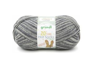 4036014262796 - Sockenwolle Hot Socks 150 g 6-fach anthr-kieselgrau-hellgrau-weiß Sockenwolle - Gründl