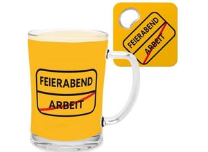 4036018489250 - Gruss & Co - Geschenk-Set Motiv Feierabend Bierglas mit Flaschenöffner