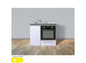 4036089009449 - Stengel Küchen Kitchenline MKB 100 weiß - ohne Kochfeld rechts Becken links