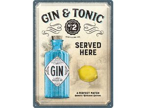 4036113232737 - Nostalgic Art Blechschild Gin & Tonic gewölbt mehrfarbig