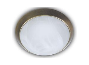 4036239180127 - - Deckenleuchte rund Glas Alabaster Dekorring Altmessing ø 35cm