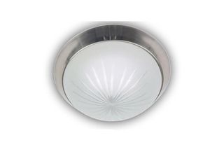 4036239536139 - - LED-Deckenleuchte rund Schliffglas satiniert Dekorring Nickel matt ø 25cm