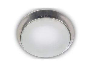 4036239670130 - - Deckenleuchte Glas satiniert mit Klarrand Dekorring Nickel matt ø 40cm