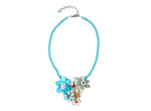 4036673199815 - Kette mit Anhänger ALLGÄU REBELL Norah Gr one size Glas blau (türkis) Damen Halsketten mit Glasperlen