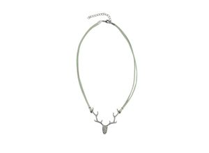 4036673232024 - Collier ALLGÄU REBELL Rosi Gr one size Metall grün Damen Halsketten zweireihiges Satinband