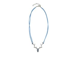 4036673232031 - Collier ALLGÄU REBELL Rosi Gr one size Metall blau Damen Halsketten zweireihiges Satinband