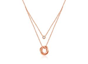 4036673233564 - Kette mit Anhänger COLLEZIONE ALESSANDRO Ring Gr one size Metall rosa Damen Halsketten mit filigranen Details