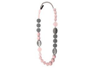 4036673235803 - Lange Kette COLLEZIONE ALESSANDRO Marit Gr one size PTFE-Kunststoff rosa Damen Halsketten mit hochwerigen matten Kunststoffelementen in geometrischer Form