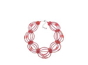 4036673245277 - Kette mit Anhänger COLLEZIONE ALESSANDRO Pearl Gr one size Glas rot Damen Halsketten aus facettierten Glasperlen