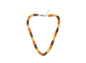 4036673249794 - Kette mit Anhänger COLLEZIONE ALESSANDRO Mantua Gr one size PTFE-Kunststoff orange Damen Halsketten aus vielen kleinen Perlen gefädelt