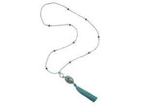 4036673255269 - Lange Kette COLLEZIONE ALESSANDRO Mailand Gr one size Glas blau (türkis) Damen Halsketten mit echten Glasperlen