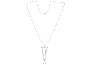 4036673257041 - Lange Kette COLLEZIONE ALESSANDRO Ausrufezeichen Gr one size Glas farblos (kristall) Damen Halsketten mit verschieden großen Glassteinen besetzt