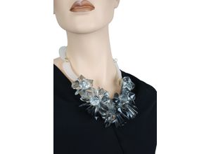 4036673257218 - Kette mit Anhänger COLLEZIONE ALESSANDRO Ice Gr one size Kunstfaser grau Damen Halsketten mit vielen facettierten Perlen in verschiedenen Formen