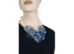 4036673257232 - Kette mit Anhänger COLLEZIONE ALESSANDRO Ice Gr one size Kunstfaser blau Damen Halsketten mit vielen facettierten Perlen in verschiedenen Formen